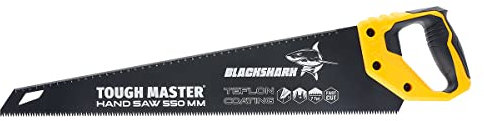 Sega professionale per legno 550 mm, sega a mano per la lavorazione del legno con segni per potatura e taglio di legno, lama affilata per rasoio, 7TPI comoda TOUGH MASTER