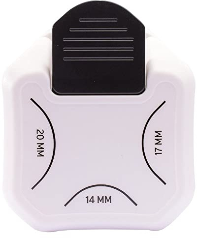 Paperfuel 3 in 1 Corner Punch 3 Sizes Label Making Square Top Edge Motif Punch for Crafts Paper Card Making and Gift Wrapping 14-17-20mm, black/white