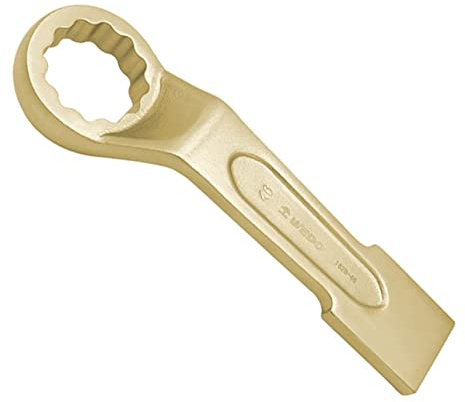 WEDO Schlag-Ringschlüssel gekröpft - 60mm,Nicht funkelnd Ringschlüssel,60 Grad Ringschlüssel,Länge 317mm,aluminium bronze,Korrosionsschutz,BAM/FM-Zertifikat