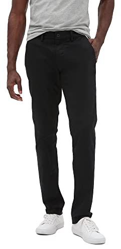 GAP Mens Essential Slim Fit Khakis, True Black, 30W x 32L US