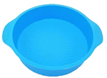 Cyrank Stampo per torta rotonda, stampi da forno in silicone da 11 pollici Stampo per torta antiaderente per torta per cuocere Stampo per crostata di flan per torta di pane rotonda di grandi(Blu)