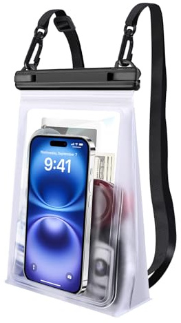 PEDVSTY Large Waterproof Phone Pouch [with Sealing Strip], Floating Waterproof Pouch for Kayak Beach Cruise Essentials, IPX8 Dry Bag for iPhone 17/16/15/14 Pro Max Galaxy S26/S25 All Phones, Mom Gift