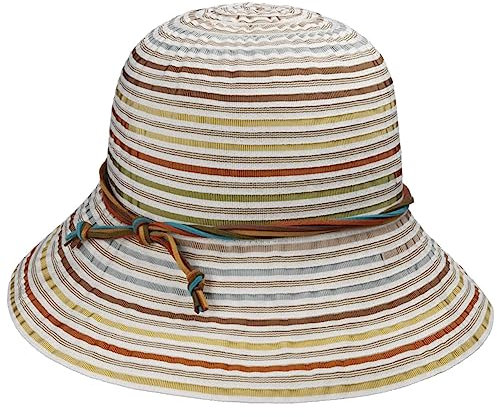 bedacht Liovella Multicolour Stoffhut Baumwollhut Sommerhut Sonnenhut Gartenhut Strandhut Glockenhut Damen - Made in Italy Sommer Frühling-Sommer - One Size bunt