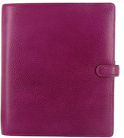 Filofax Finsbury Terminplaner, A5, Himbeerfarben, traditionelles genarbtes Leder, sechs Ringe, Wochenkalender, mehrsprachig, 2024 (C025371-24)
