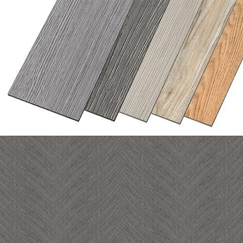 YUENFONG Revêtement de sol en PVC Planches de vinyle auto 91,44 cm x 15,24 cm x 2 mm, Planches de vinyle DIY résistantes à l'eau, 18 pièces pour 2,51 m², Pour le salon, La cuisine, l'intérieur, Type B