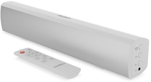 Majority Barra Soundbar Bluetooth | 50 Watt 2.0 Sound Bar Televisore e PC | Casse per TV con ottica, RCA, USB, MP3 e AUX | Soundbar per PC | Compatto e Senza Fili Bowfell Bianco
