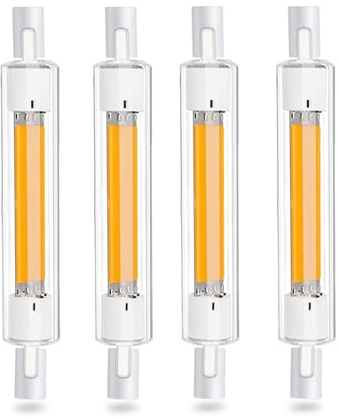 R7S LED 118mm Dimmbar,30W R7S LED Ersatz für 300W Halogenstab 118mm,R7S LED COB Glühbirne Naturweiß 4500K 2000LM,360°Abstrahlwinkel,Kein Flackern,4er Pack