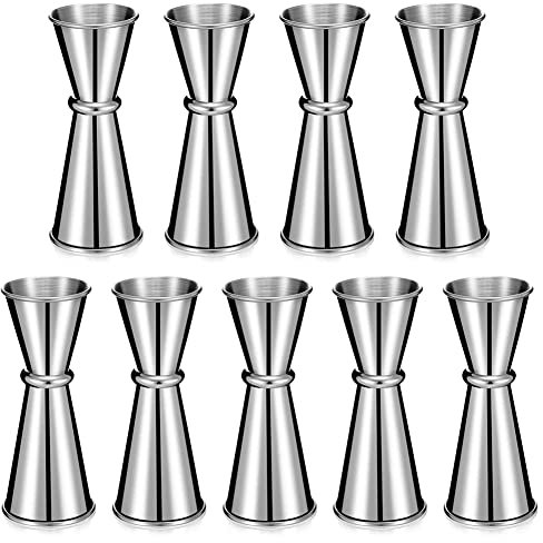 CENMEN 9 Pezzi Jigger per Barman Cocktail Jigger 2 Oz 1 Oz, Bicchierino in Acciaio Inossidabile 304