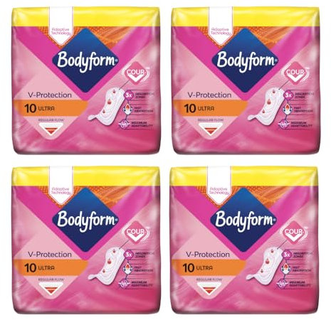 Bodyform Cour-V Ultra Normal Sanitary Towels Without Wings 10598 10'S (Pack of 4)