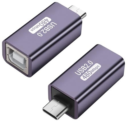 GELRHONR Adattatore da USB C a USB B, convertitore da USB C a Midi, USB B femmina a tipo C, adattatore per stampante Eectric Piano DAC, sintetizzatore, controller DJ, tastiera, stampante, i/