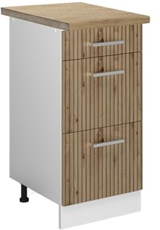 Vicco Küchenunterschrank R-Line, Artisan-Eiche, 40 cm mit Schubladen, AP Eiche, zur freien Kombination innerhalb modularer Küchensysteme