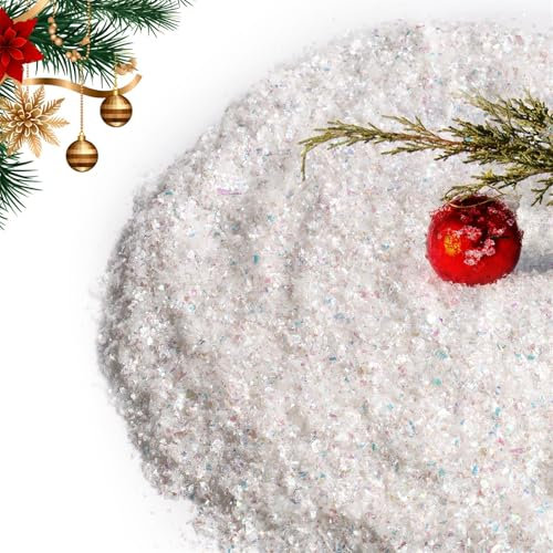 Fiocchi di Neve Artificiali di Natale, Neve Bianca Scintillante Neve Finta Scintillante Glitter Neve Artificiale Forniture per Feste di Natale Decorazione per Feste di Natale