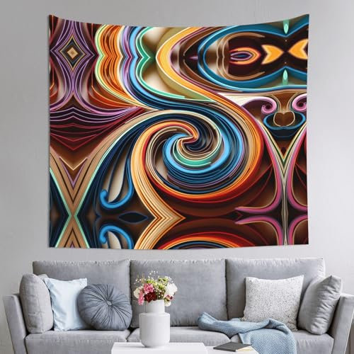 JDFHGNU Bunte Papierstreifen, Wandbehang, Heimdekoration, Türtapisserie, 139 x 152 cm, Geschenk für Familien