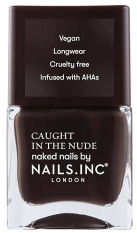 Nails Inc - COPACABANA BEACH Nagellack - Dunkler Braun-Ton - AHA-angereicherte, pflegende Formel für hydratisierte Nägel - Breiter Pinsel für optimale Nail Art - Vegan, Langanhaltend & Cruelty Free