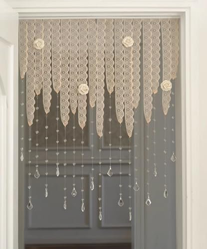 Perlenvorhang Für Wohnzimmer, Türvorhang Perlen W:60-120 cm Fadenvorhang Als Raumteiler Oder Dekoration, Fliegenvorhang Fensterdekoration(Natürliche,25)