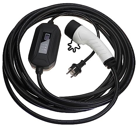 vhbw Ladekabel Typ 2 zu Typ F CEE 7/7 kompatibel mit FIAT Grande Panda Elektroauto, 1-phasig, 16 A, 3,5 kW, 10 m