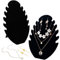 Lot de 2 Présentoir à Colliers en Velours, Presentoir Bijoux avec 5 Encoches, Noir Porte Bijoux Femme, Porte Collier Presentoir, Présentoir Collier, Pour Colliers, Boucles D'oreilles Pendantes