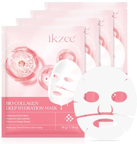 Maschera viso al collagene 34 g, maschera per impacchi notturni al collagene, maschere idratanti per il viso con collagene a bassa molecolarità per l'elasticità
