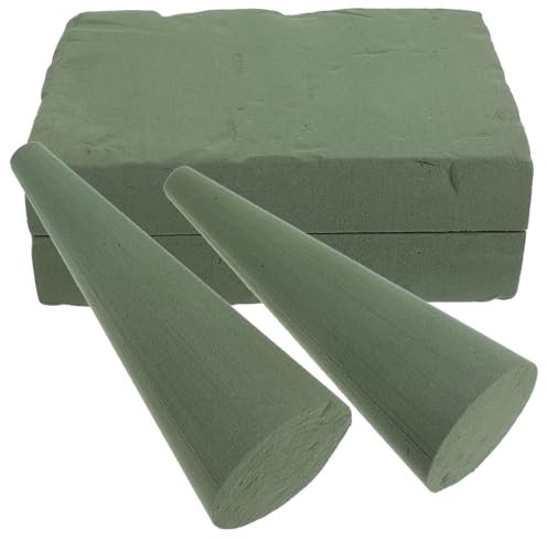 Operitacx Spugna Fiorista a Cono Verde 2 Pezzi per Composizioni Floreali