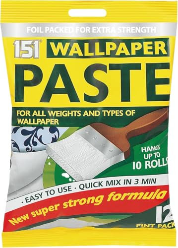 Wallpaper Paste Super Strong Formula | Suitable for All Wallpaper Types | 10 Rolls Pack | Easy Application & Long-Lasting Adhesion
