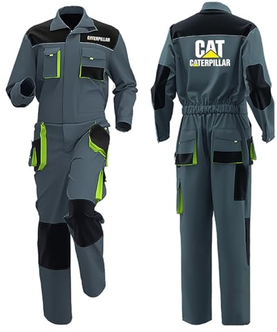 RYNDEX Uomo Tuta da Meccanico Ca.ter-pillar, Protezione da polvere e sporco, Meccanico/Elettricisti/Abbigliamento, Workwear(Green Grey,5XL)