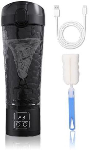 Wenosda Electric Protein Shaker, 700ml Automatischer Protein Mixer, Shaker Proteinshake USB Wiederaufladbar, Elektrischer Eiweiß Shaker mit Bürste BPA-frei Premium Eiweißshaker für Fitness Sport Yoga