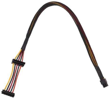 Asyduey HDD Cable de AlimentacióN de áNgulo Recto de 15 X2 a Mini Adaptador ATX de 6 para 3653 Compatible con 3650 Serie