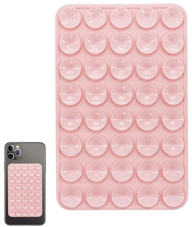 ventose in silicone, supporto quadrato a ventosa, ventosa per telefono adatte a tutti i modelli di telefono, ventosa per cellulare su 2 lato in silicone, porta telefono antiscivolo per selfie e video