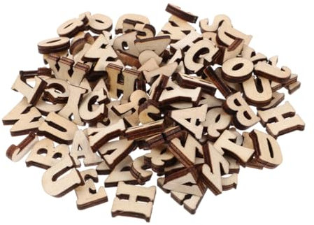 TEHAUX 200stücke Diy Holzbuchstaben Anhänger Unbemalte Bastelbuchstaben Aus Holz Holzformen Zum Basteln Für Verschiedene Anlässe