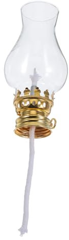 POPETPOP Petroleumlampe Mit Glas-Kamin Metall-dochtbrenner Ersatz-Teile Für Vintage-öllampen Innenbereich Und Camping Klarglas-Abdeckung Für Schutz Und Haltbarkeit