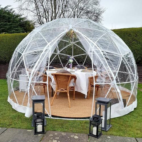 Kuppelzelt für den Garten, 12 Fuß großes Kuppel-Igluzelt für den Garten, Kuppelzelt für den Außenbereich, transparente Iglu-Kuppel für Garten, Camping, Terrasse, Hinterhof, wetterfestes Gewächshaus