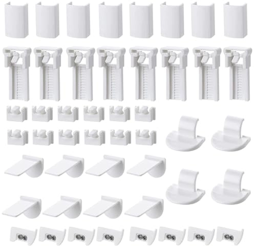 WUSJCOF Set di 48 Pezzi Accessori per Plissettate Supporto Klemmfix Senza Foratura