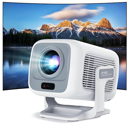 Native 1080P Smart Mini Projector with WiFi 6 Bluetooth 5.4, Full HD 4K Support Auto Focus&Keystone,Built-in Apps Android TV OS,Stereo Speakers,Portable Movie Projector for iPhone Home Outdoor WEMI X3