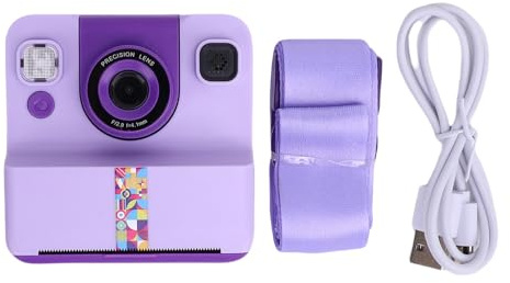 Topiky Camera per Bambini Stampa Istantanea, Macchina da Stampa Termica per Studenti, Fotocamera Digitale per Bambini da 24 MP 1080p, Telecamera per con Fotografica (PURPLE)