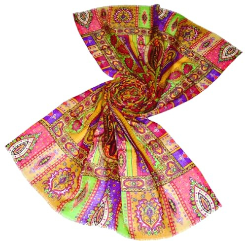 Lorenzo Cana – XXL kashmir siden damer halsduk tyg 50 % kashmir 50 % silke färgglad flerfärgad tryckt 70 x 200 cm kuvertduk halsduk stola färgglad pashmina 78723