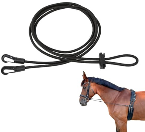 JACKANNA Horse Neck Extender, Double Lunge Horse, Triangle Reins Horse, Lunging Aid Horse, Elastic Chambon, Improvement of Neck and Neck Pains, 3 m