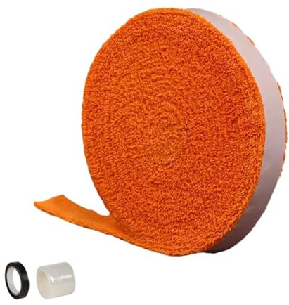CIGPKLO greppband tennisracket 1 rulle 5 m handdukstejp för badminton, tennisracket, greppband, halkfritt svettband (orange)