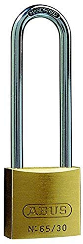 ABUS Lucchetto in ottone 65/30BH60 con staffa alta – Serratura per cantina, serratura a mandrino e altro, corpo in ottone – staffa in acciaio temprato – Livello di sicurezza ABUS 4