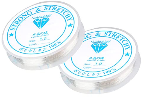 ihaspoko 2 st transparent elastisk tråd för armband, 1 mm elastiska smycken hantverk snören för armband och hantverk, elastisk pärltråd