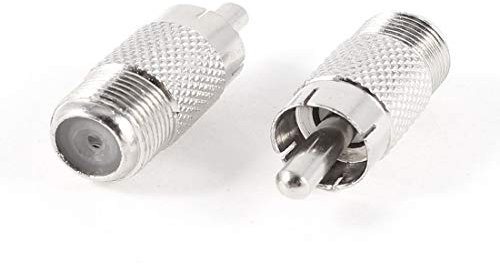 NEW LON0167 2 Pcs F Type Female to RCA Male Coax Coaxial Cable Audio Adapter Connector(2 Stück F-Typ Buchse auf Cinch Koaxialkabel Koaxialkabel Audio Adapter Stecker