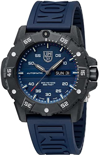 Reloj Luminox, Master Carbon Seal 3800 Series, colección Sea, Caja carbonox Plus, Esfera Negro, 20ATM, diametro 46mm, Correa Caucho Azul 24mm