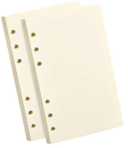 2 Packungen Nachfüllpapier 160 Blätter A5 Nachfüllbare Refill Paper für 6 Ring Binder A5 Papier Blanko, 6 Löcher Nachfülleinlagen Notizpapier für Binder Notizbuch Tagbuch Malerei Ordner (Blanko)