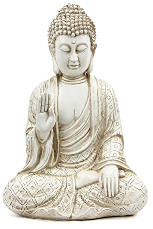 Leekung Buddha statue for home decor accents,laughing buddah statue for meditation zen garden spiritual room feng shui desk table yoga decor,small buda budda home decorations gifts antique ivory white