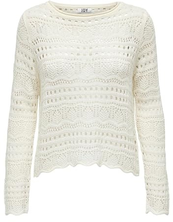 JACQUELINE de YONG KNT Noos - Jersey de Punto para Mujer Jdysun Lay L/S, Eggnog, XS