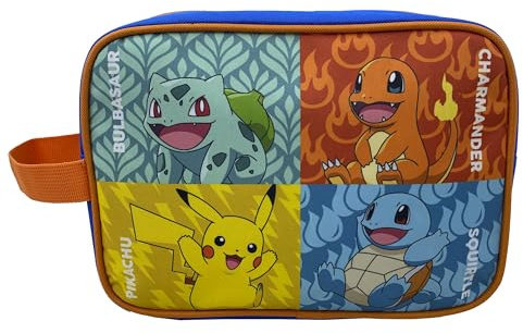 Pokémon- Toalettväska, Förrätter, Toalettväska, Pennfodral, Skolmaterial, Flerfärgad, Officiell produkt (CyP Brands)