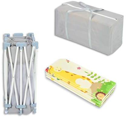 Parque Infantil Bebe 120x120 + Alfombra Bebe Acolchada Plegable Y Vallas Infantiles Parque Bebe Plegable - Corral Para Bebe - Parque Cuna Bebe - Corralito Bebe Plegable Cuna Parque Bebe