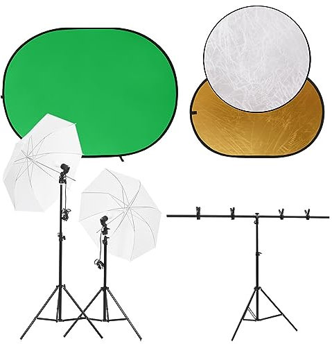 ZEYUAN Fotostudio-Set mit Leuchten, Hintergrund und Reflektor, Fotografie Zubehör, Kamera Zubehör, Hintergrundsystem Fotografie, YouTube Equipment, Foto Beleuchtung