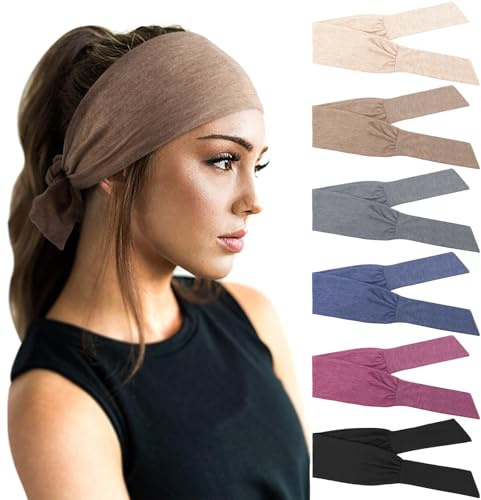 DRESHOW 6 Piezas Diadema Para Mujer Yoga Correr Diademas Deportes Entrenamiento Bandas para el Cabello Lindo Accesorio