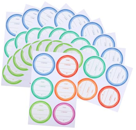 CIYODO 10sheets Oil Removable Date Stickers Labels for Glass Bottles Canning Jars Kitchen Pantry Food Storage