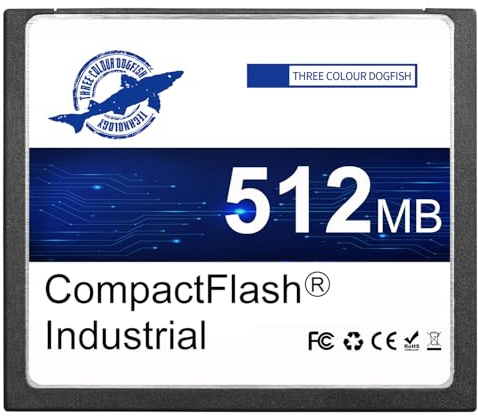 Dogfish 512MB Tarjeta de Memoria Compact Flash Industrial CF Memory Card Tipo I de Alto Rendimiento FAT16 para Equipos Industriales y Cámaras Digitales Antiguas